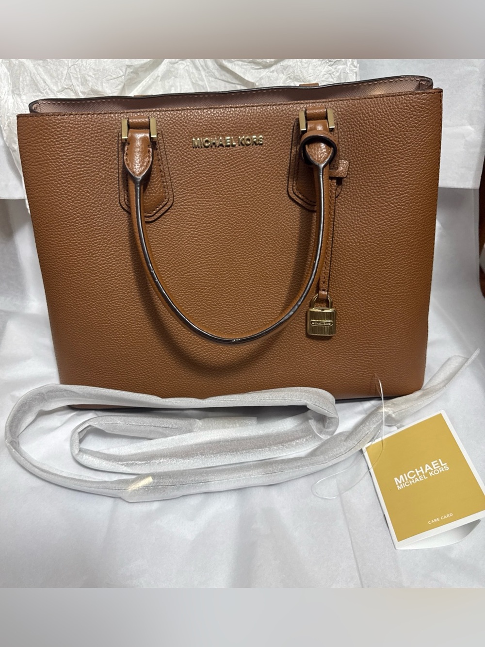 Michael Kors Saddle Brown Pebbled Leather Tote